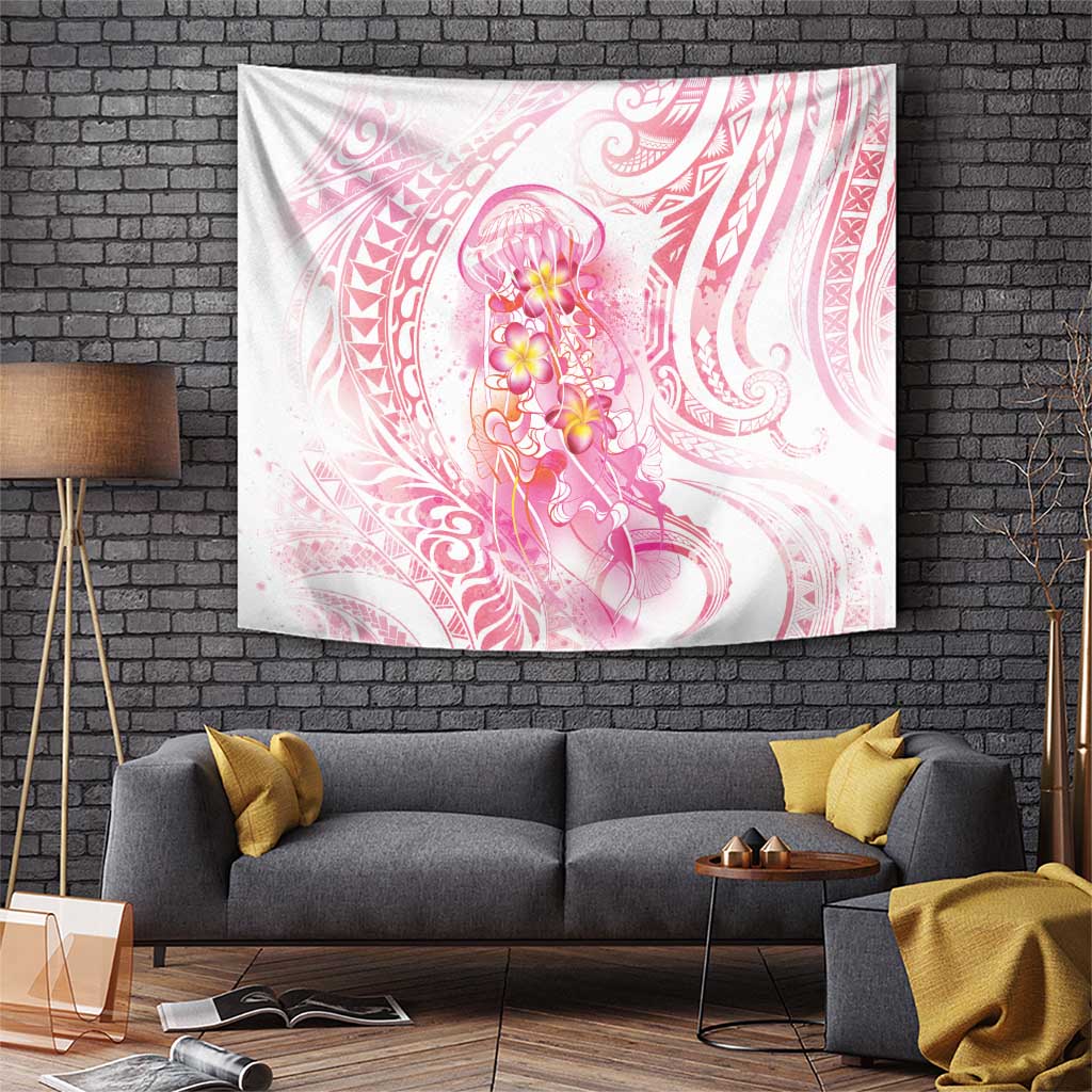 Rose Pink Polynesian Jellyfish Tapestry Watercolor Glows LT7 Rose Pink - Polynesian Pride