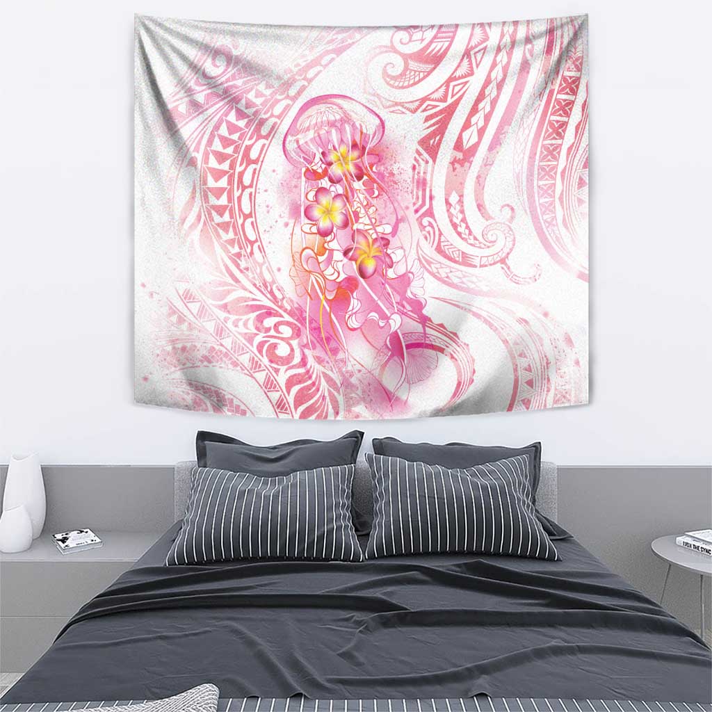 Rose Pink Polynesian Jellyfish Tapestry Watercolor Glows LT7 - Polynesian Pride