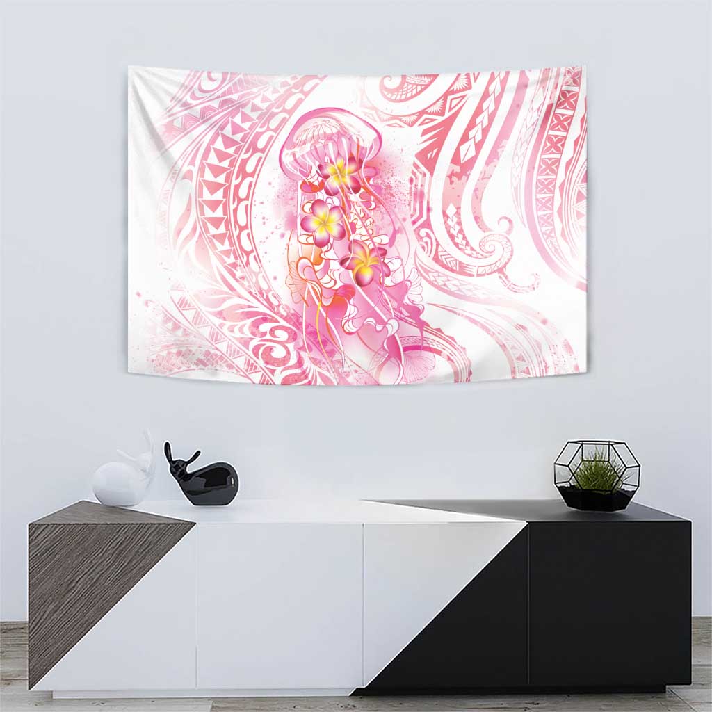 Rose Pink Polynesian Jellyfish Tapestry Watercolor Glows LT7 - Polynesian Pride