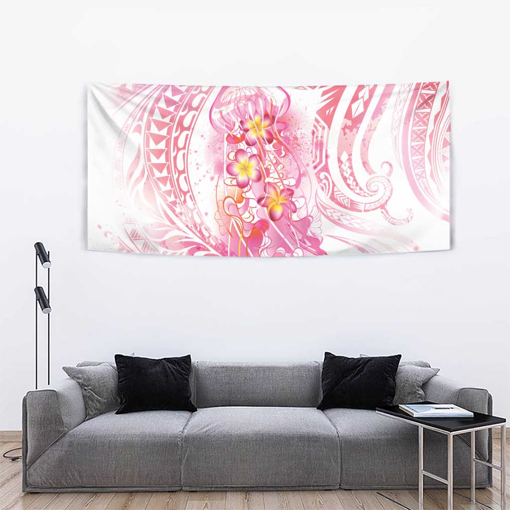 Rose Pink Polynesian Jellyfish Tapestry Watercolor Glows LT7 - Polynesian Pride