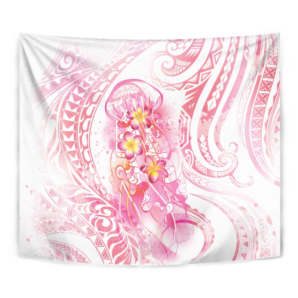 Rose Pink Polynesian Jellyfish Tapestry Watercolor Glows LT7 - Polynesian Pride