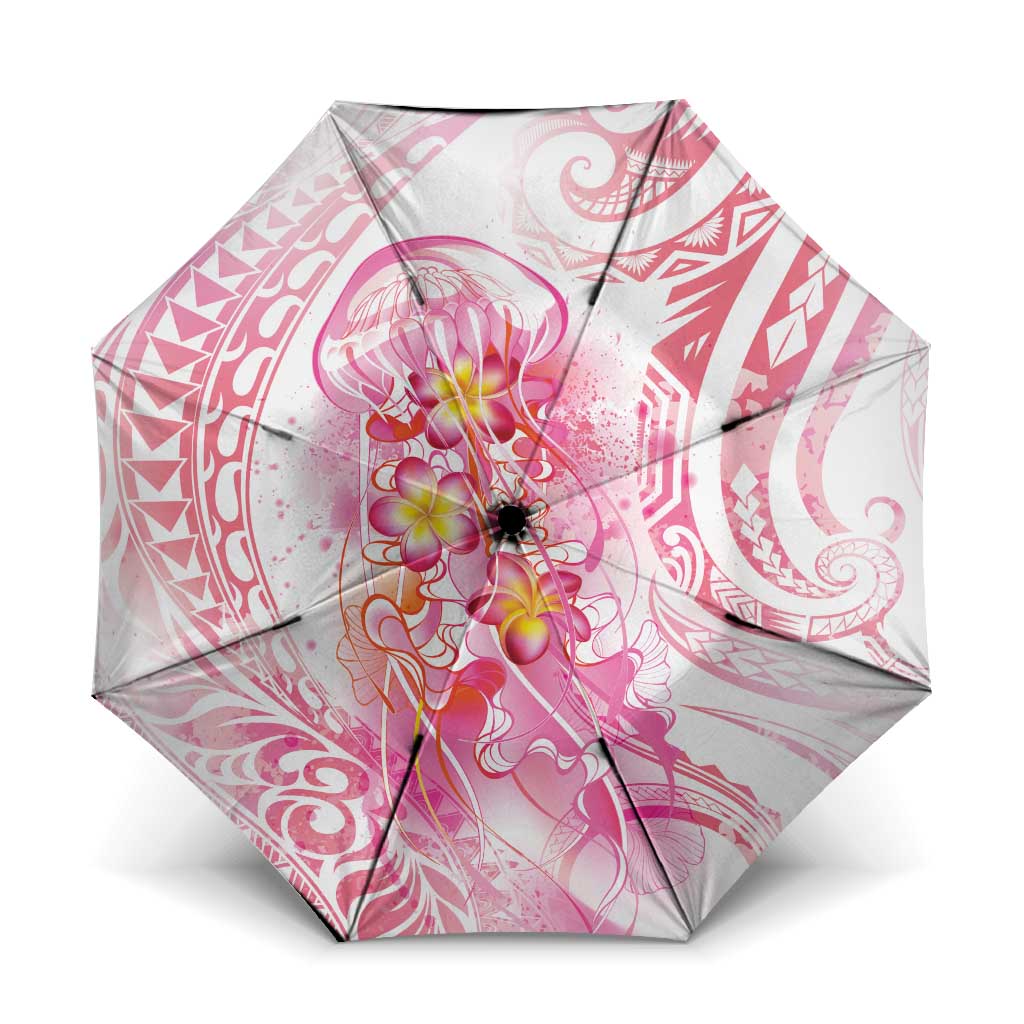 Rose Pink Polynesian Jellyfish Umbrella Watercolor Glows - Polynesian Pride