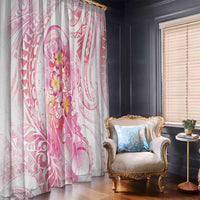 Rose Pink Polynesian Jellyfish Window Curtain Watercolor Glows LT7 - Polynesian Pride