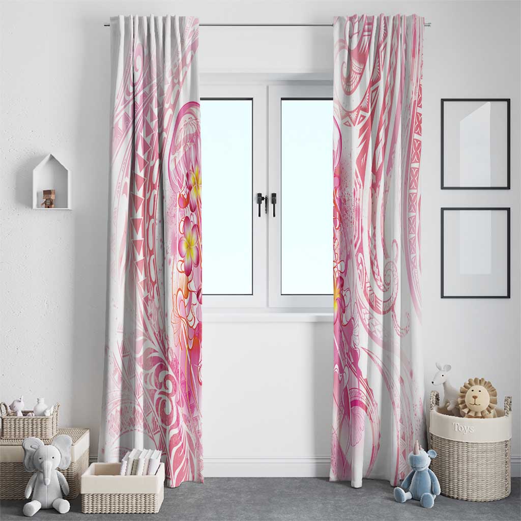 Rose Pink Polynesian Jellyfish Window Curtain Watercolor Glows LT7 - Polynesian Pride