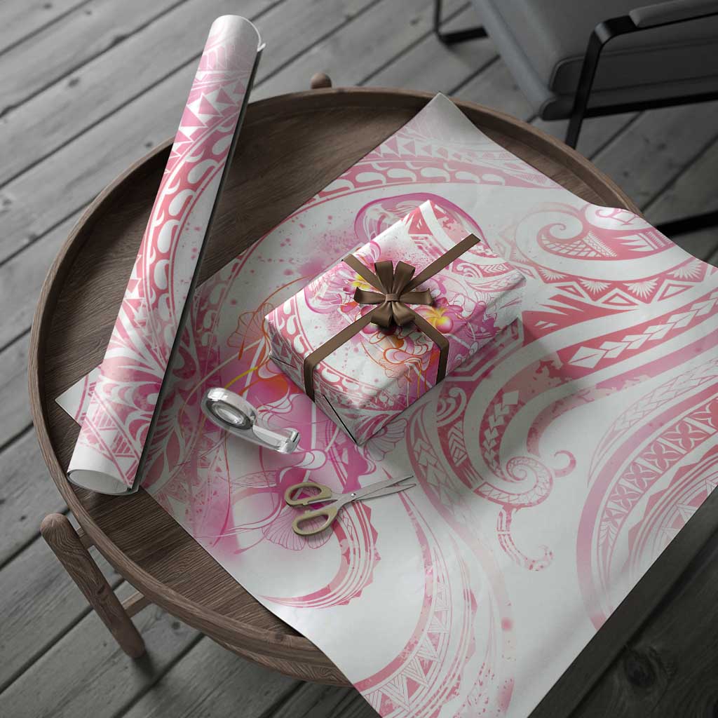 Rose Pink Polynesian Jellyfish Wrapping Paper Watercolor Glows
