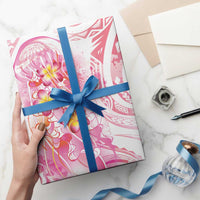 Rose Pink Polynesian Jellyfish Wrapping Paper Watercolor Glows