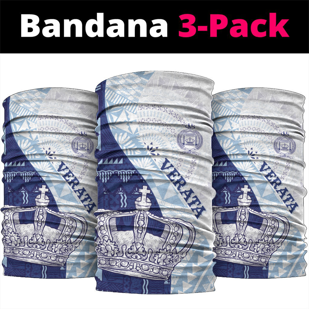 Queen Victoria School Fiji Vulinitu Verata House Neck Gaiter Masi Tapa LT7 package One Size: 25*50cm Blue - Polynesian Pride