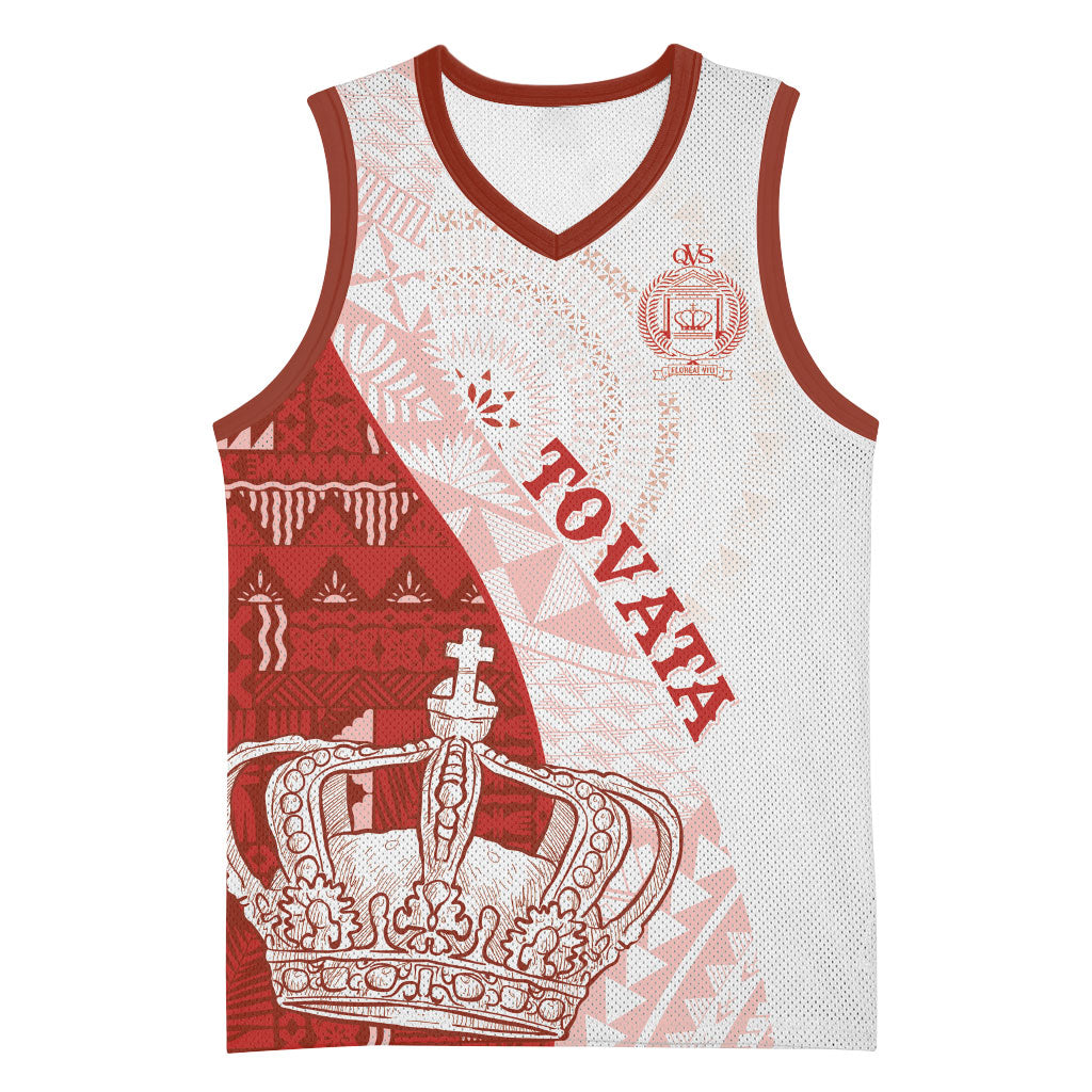Queen Victoria School Fiji Vulinitu Tovata House Basketball Jersey Masi Tapa LT7 Unisex Red - Polynesian Pride