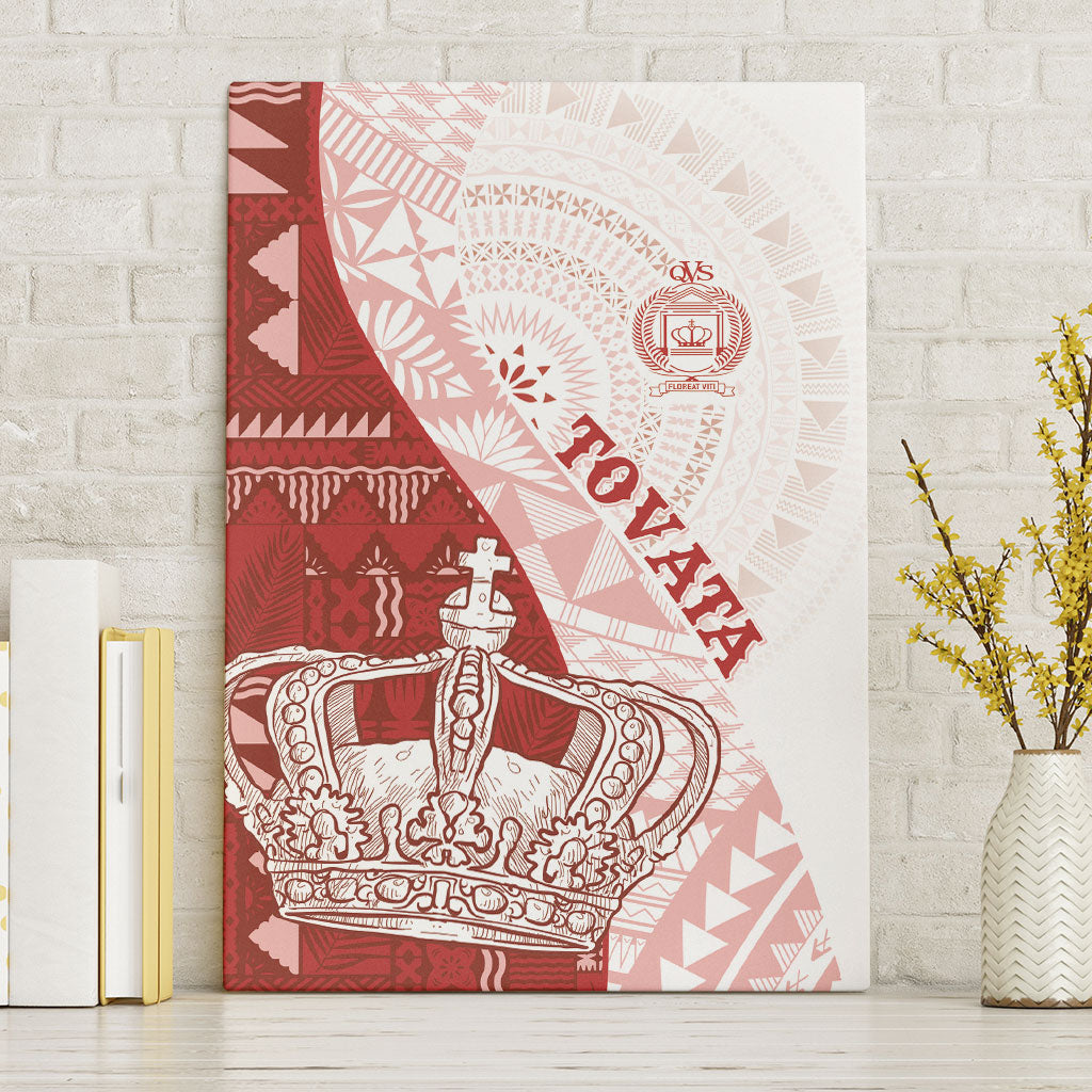 Queen Victoria School Fiji Vulinitu Tovata House Canvas Wall Art Masi Tapa LT7 Without Frame Red - Polynesian Pride