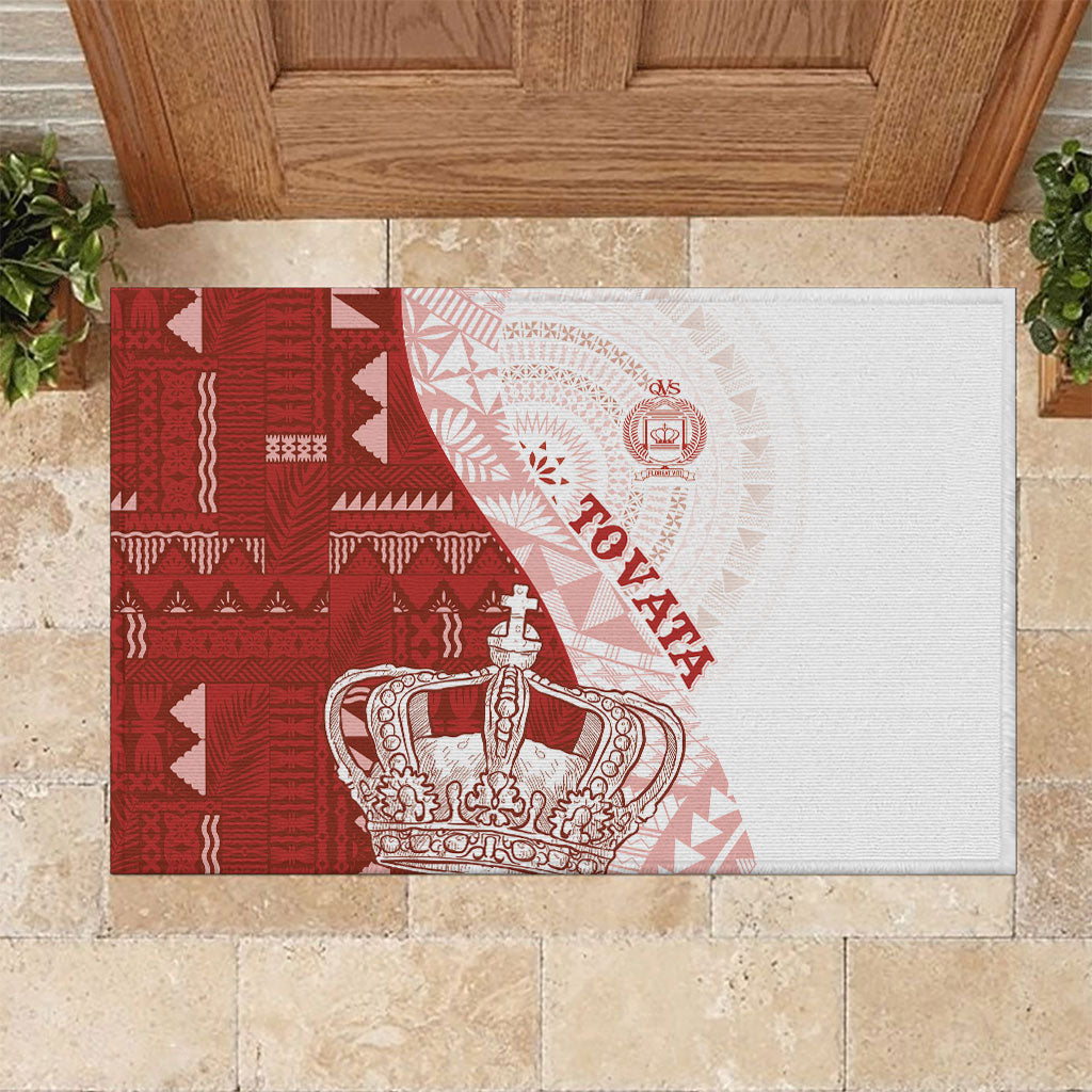 Queen Victoria School Fiji Vulinitu Tovata House Rubber Doormat Masi Tapa LT7 Red - Polynesian Pride