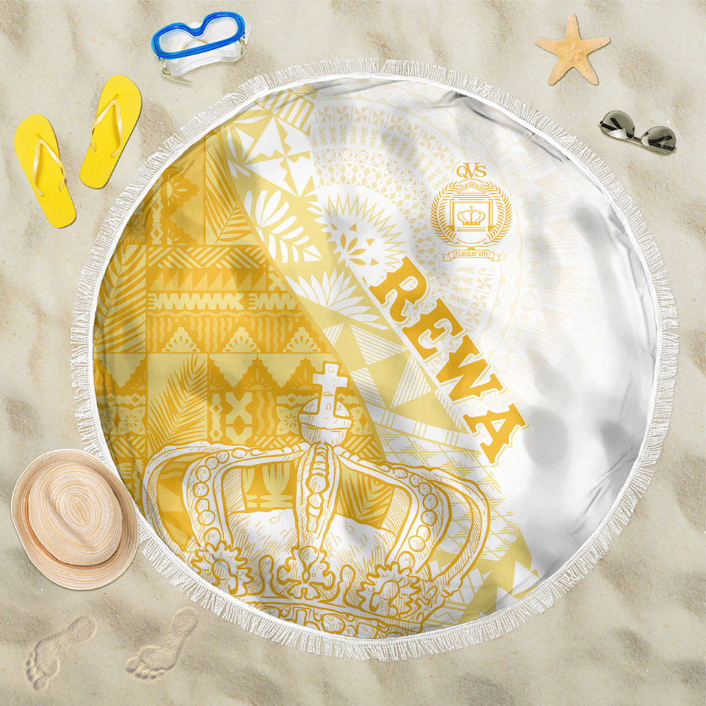 Queen Victoria School Fiji Vulinitu Rewa House Beach Blanket Masi Tapa LT7 One Size 150cm Yellow - Polynesian Pride