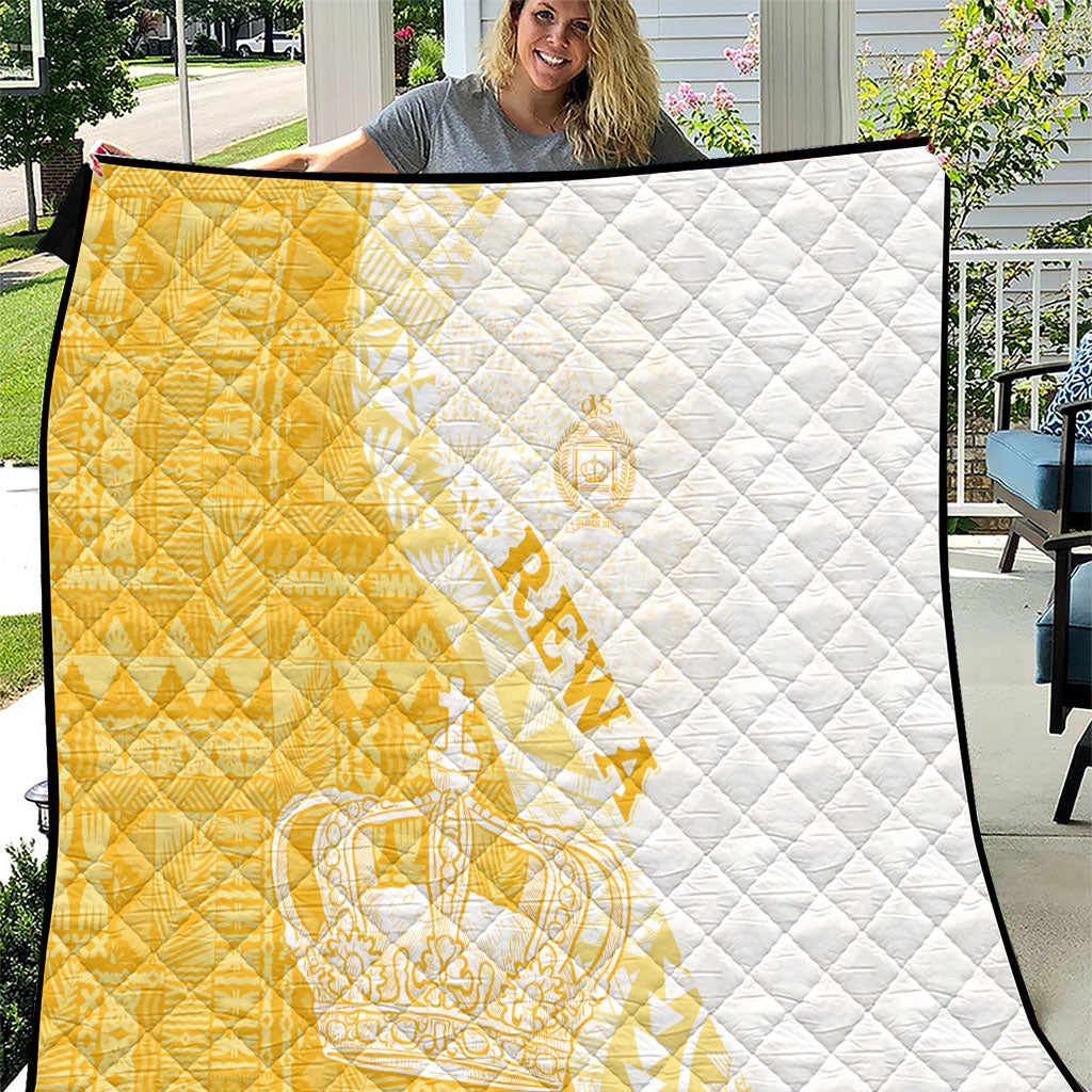 Queen Victoria School Fiji Vulinitu Rewa House Quilt Masi Tapa LT7 Yellow - Polynesian Pride