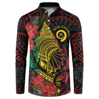Vanuatu Meri Krismas Button Sweatshirt Conch Shell Tribal Art LT7 Art - Polynesian Pride