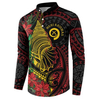 Vanuatu Meri Krismas Button Sweatshirt Conch Shell Tribal Art LT7 - Polynesian Pride