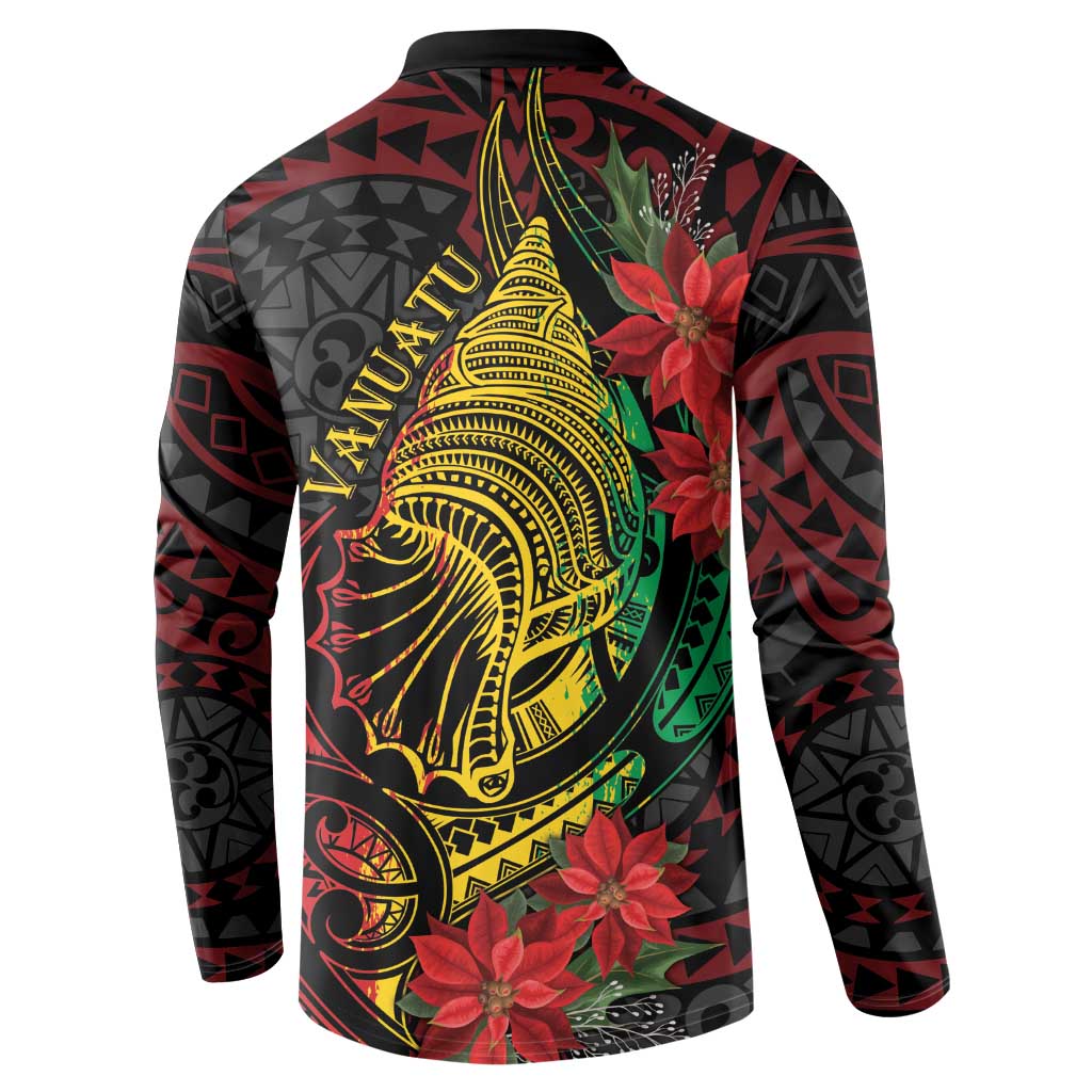 Vanuatu Meri Krismas Button Sweatshirt Conch Shell Tribal Art LT7 - Polynesian Pride