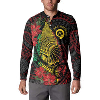 Vanuatu Meri Krismas Button Sweatshirt Conch Shell Tribal Art LT7 - Polynesian Pride