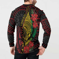 Vanuatu Meri Krismas Button Sweatshirt Conch Shell Tribal Art LT7 - Polynesian Pride