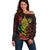 Vanuatu Meri Krismas Off Shoulder Sweater Conch Shell Tribal Art