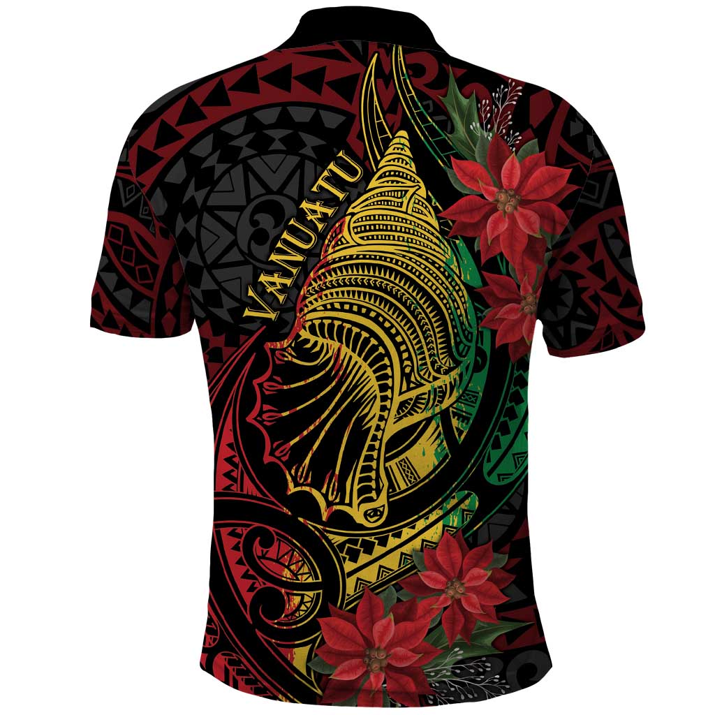Vanuatu Meri Krismas Polo Shirt Conch Shell Tribal Art