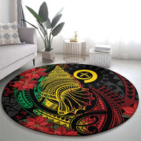 Vanuatu Meri Krismas Round Carpet Conch Shell Tribal Art
