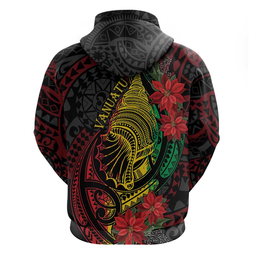 Vanuatu Meri Krismas Zip Hoodie Conch Shell Tribal Art