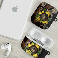 Samoa Moso'oi Flowers Tatau AirPods Case Festive Tapa Brown LT7 - Polynesian Pride