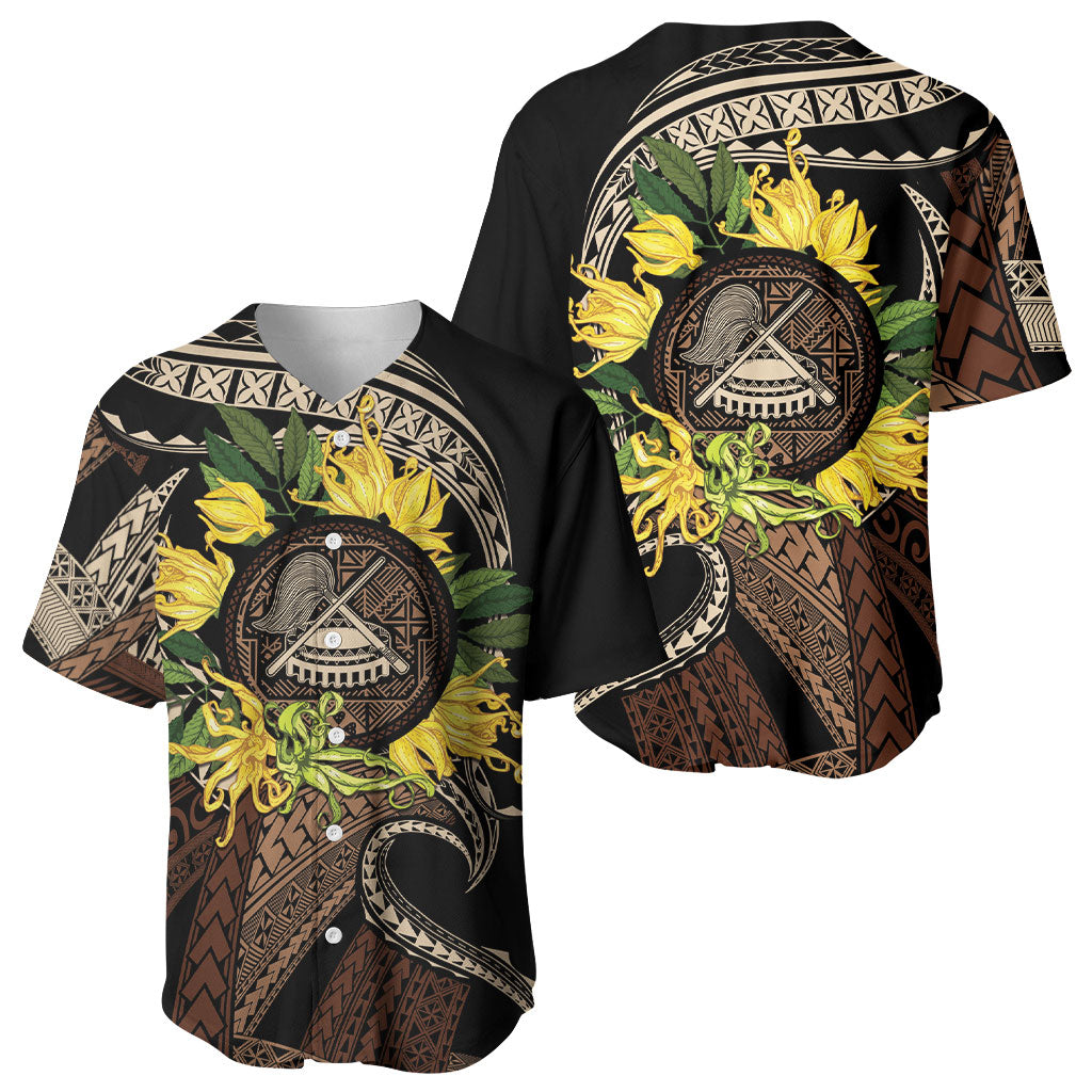 Samoa Moso'oi Flowers Tatau Baseball Jersey Festive Tapa Brown LT7 - Polynesian Pride