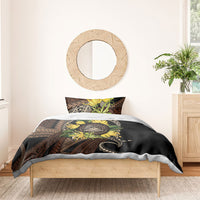 Samoa Moso'oi Flowers Tatau Bedding Set Festive Tapa Brown LT7 - Polynesian Pride