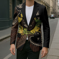 Samoa Moso'oi Flowers Tatau Blazer Festive Tapa Brown LT7 - Polynesian Pride
