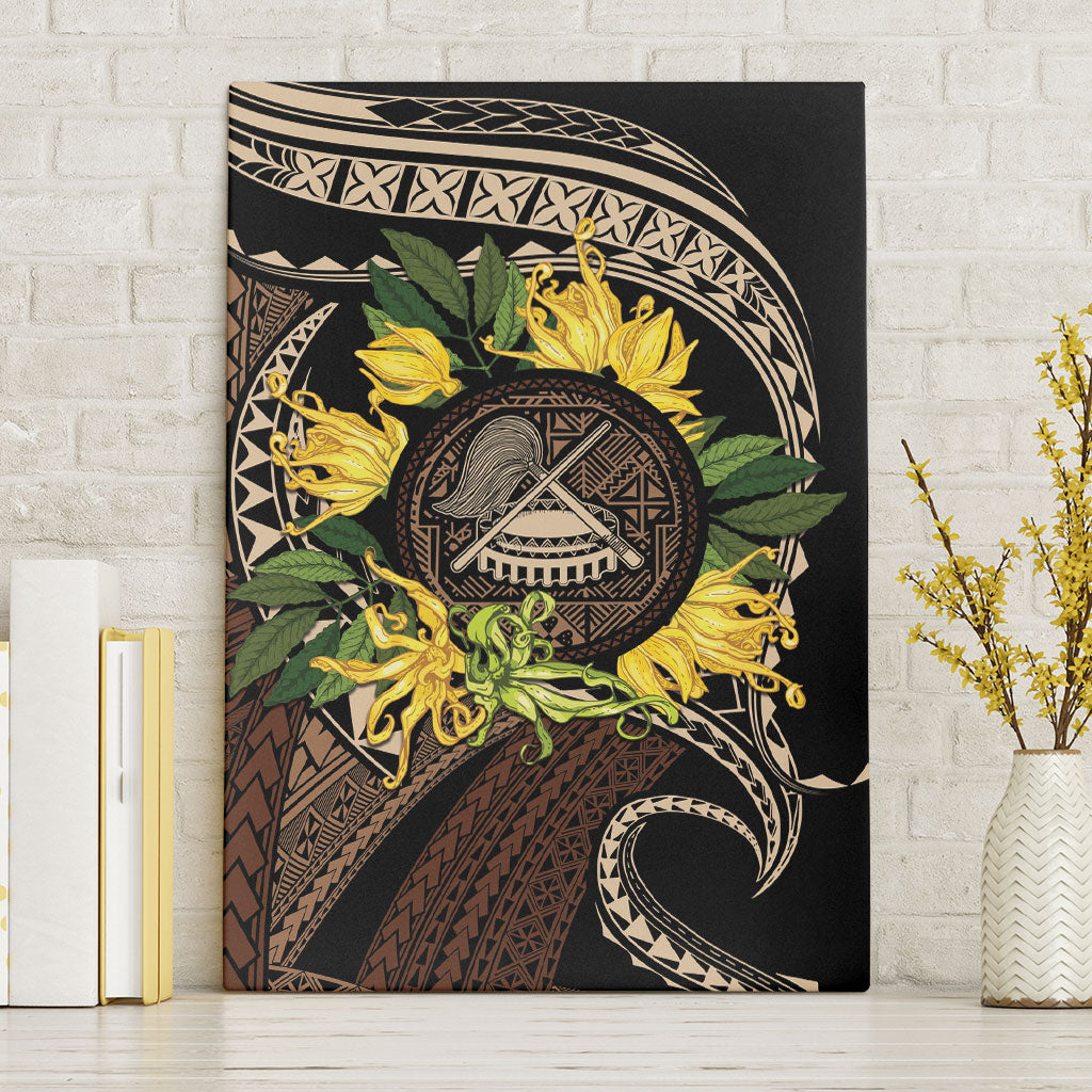 Samoa Moso'oi Flowers Tatau Canvas Wall Art Festive Tapa Brown LT7 Without Frame Brown - Polynesian Pride
