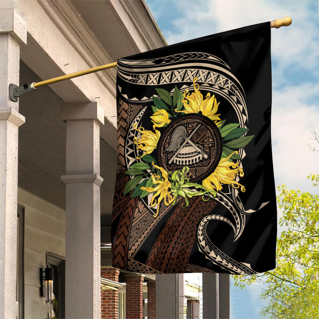 Samoa Moso'oi Flowers Tatau Garden Flag Festive Tapa Brown LT7 House Flag Brown - Polynesian Pride