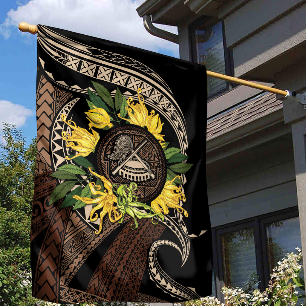 Samoa Moso'oi Flowers Tatau Garden Flag Festive Tapa Brown LT7 - Polynesian Pride