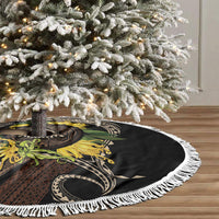 Samoa Moso'oi Flowers Tatau Tree Skirt Festive Tapa Brown LT7 - Polynesian Pride
