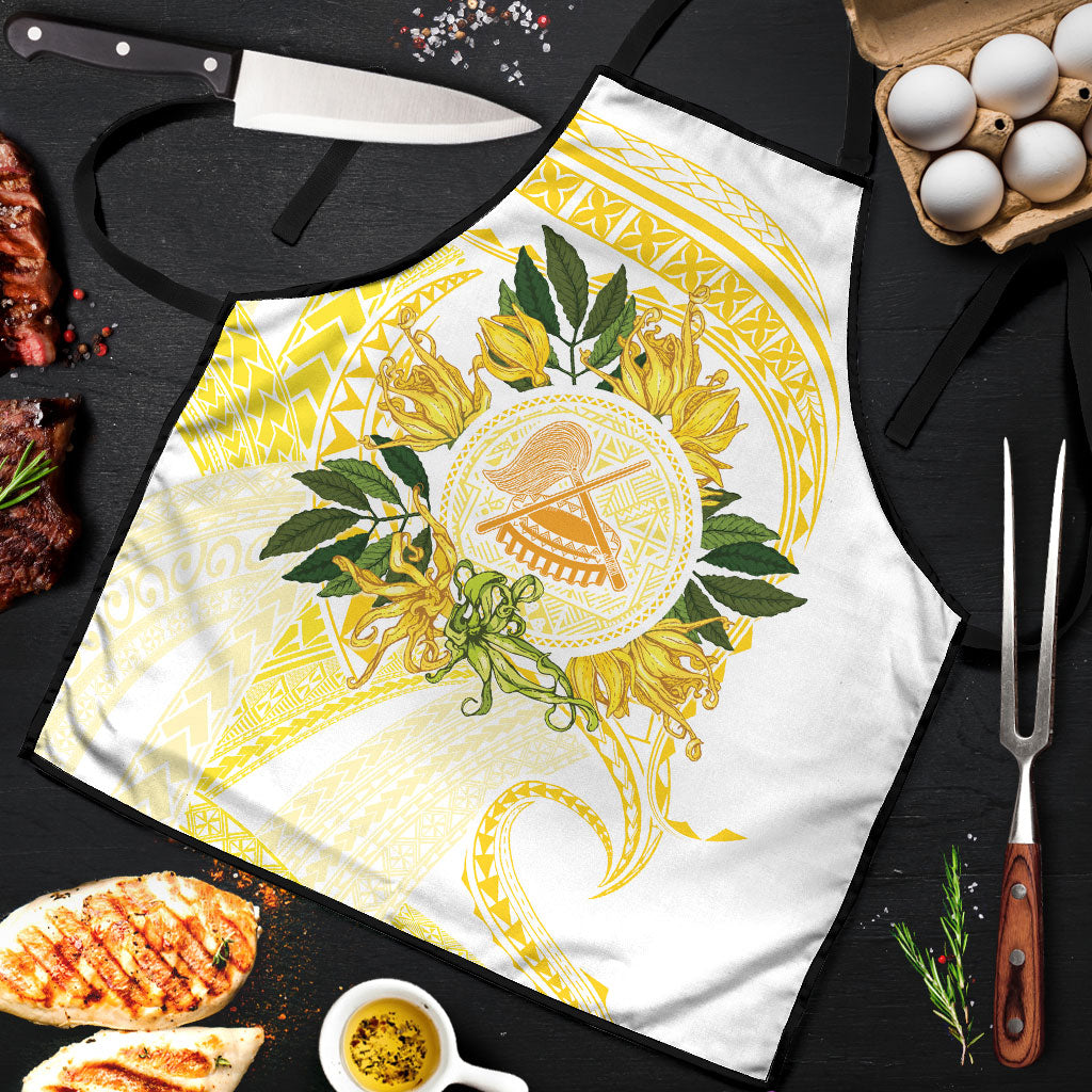 Samoa Moso'oi Flowers Tatau Apron Festive Golden White LT7 Gold - Polynesian Pride