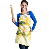 Samoa Moso'oi Flowers Tatau Apron Festive Golden White LT7 - Polynesian Pride