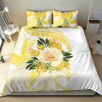 Samoa Moso'oi Flowers Tatau Bedding Set Festive Golden White LT7 - Polynesian Pride