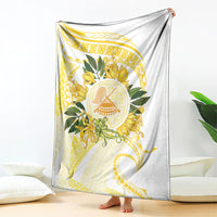 Samoa Moso'oi Flowers Tatau Blanket Festive Golden White LT7 - Polynesian Pride