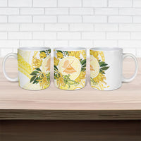 Samoa Moso'oi Flowers Tatau Ceramic Mug Festive Golden White LT7 - Polynesian Pride