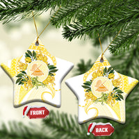 Samoa Moso'oi Flowers Tatau Ceramic Ornament Festive Golden White LT7 Star Gold - Polynesian Pride