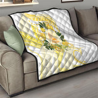 Samoa Moso'oi Flowers Tatau Quilt Festive Golden White LT7 - Polynesian Pride