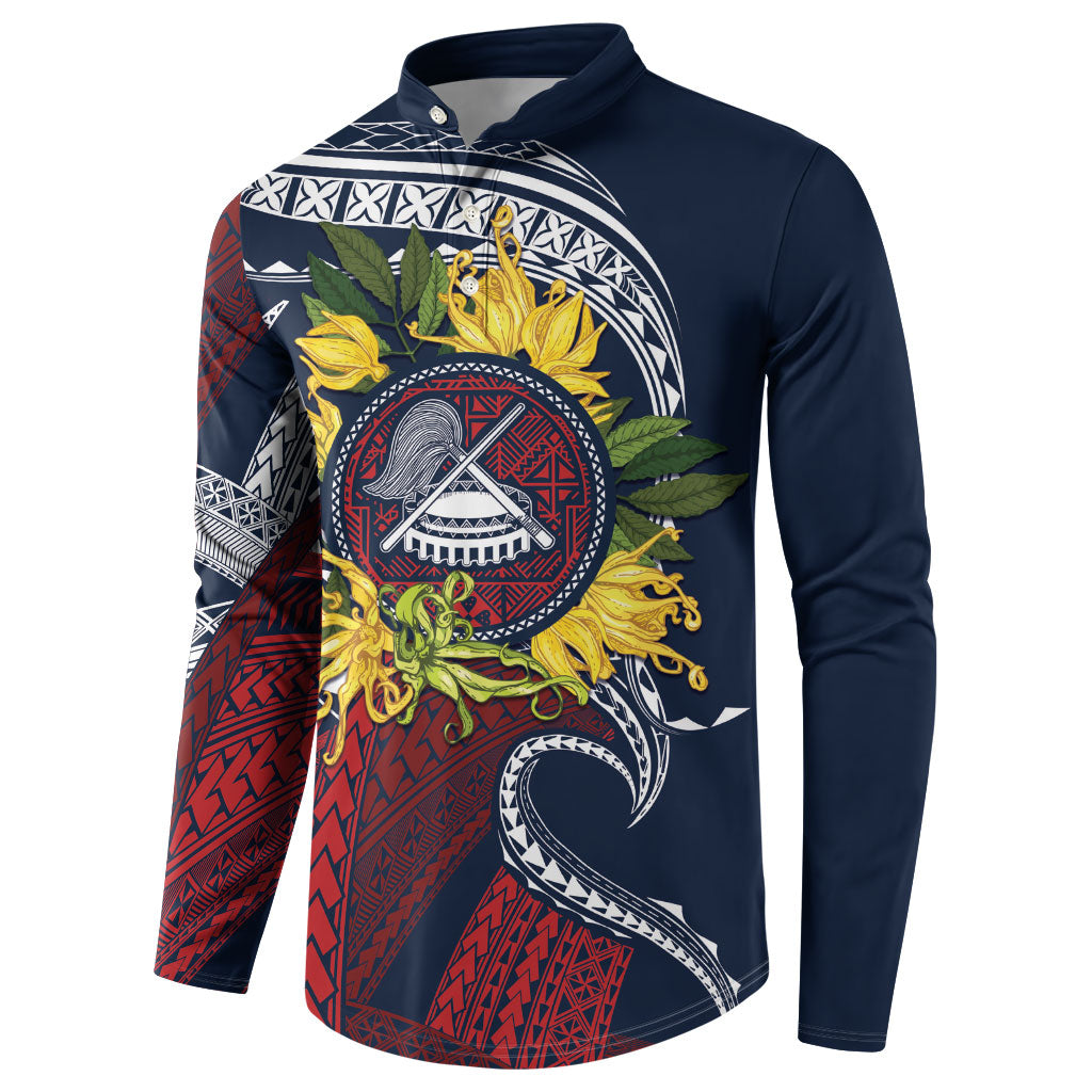 Samoa Moso'oi Flowers Tatau Button Sweatshirt Festive National Color LT7 - Polynesian Pride