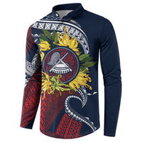Samoa Moso'oi Flowers Tatau Button Sweatshirt Festive National Color LT7 - Polynesian Pride