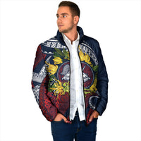 Samoa Moso'oi Flowers Tatau Padded Jacket Festive National Color LT7 - Polynesian Pride