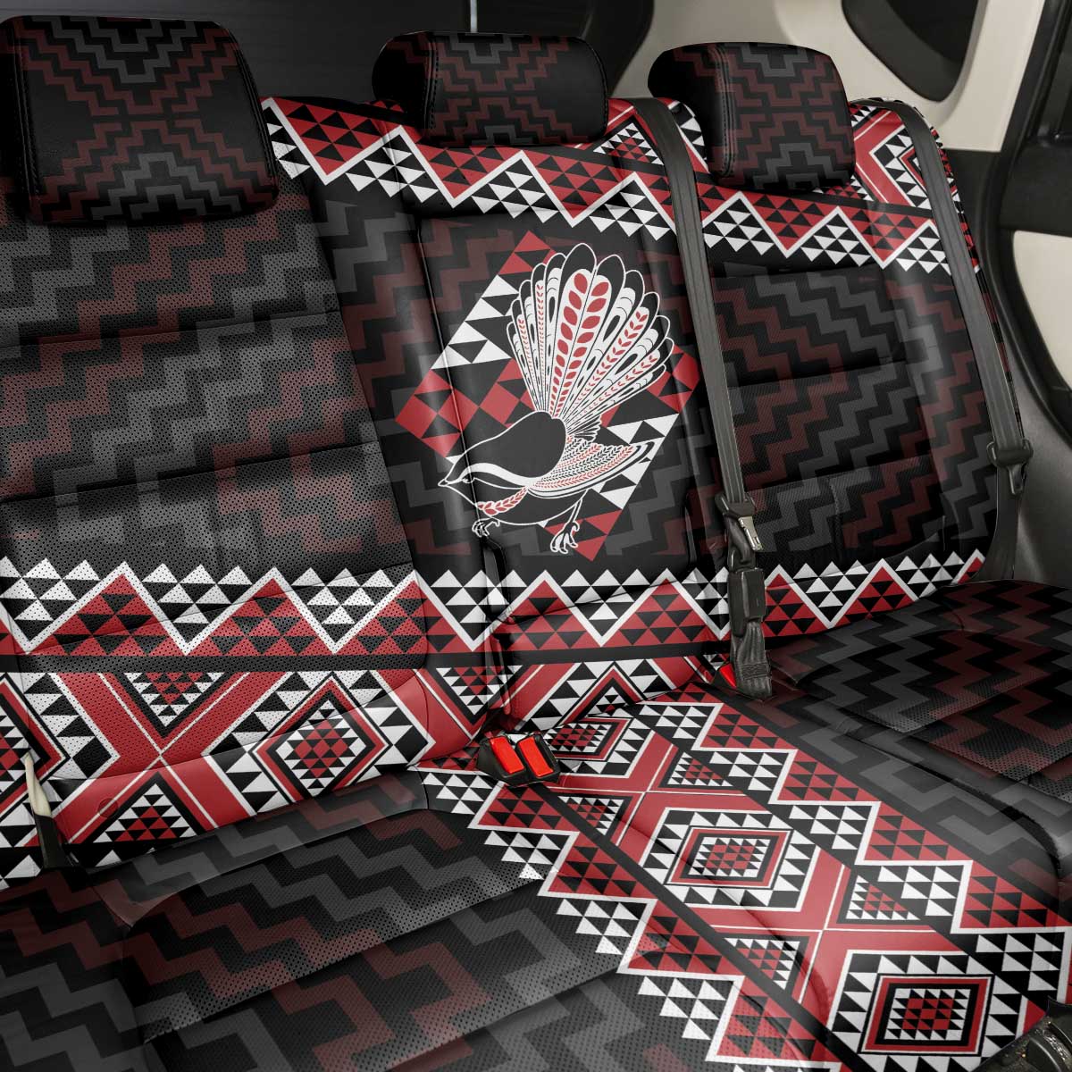 Taniko Aotearoa Back Car Seat Cover Poutama Mix Piwakawaka