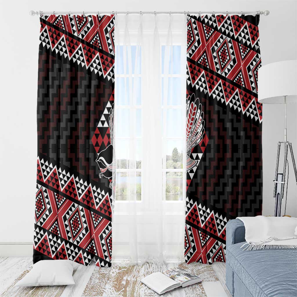 Taniko Aotearoa Window Curtain Poutama Mix Piwakawaka
