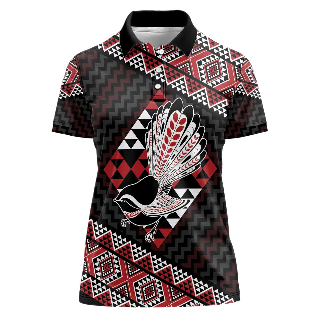 Taniko Aotearoa Women Polo Shirt Poutama Mix Piwakawaka