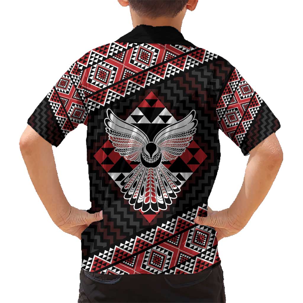 Taniko Aotearoa Family Matching Short Sleeve Bodycon Dress and Hawaiian Shirt Poutama Mix Piwakawaka - Ver02 LT7 - Polynesian Pride