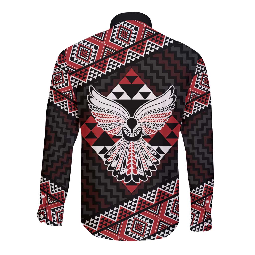 Taniko Aotearoa Long Sleeve Button Shirt Poutama Mix Piwakawaka - Ver02