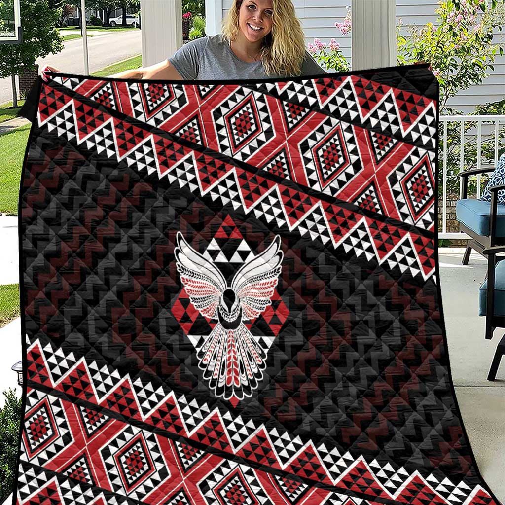 Taniko Aotearoa Quilt Poutama Mix Piwakawaka - Ver02 LT7 Red - Polynesian Pride