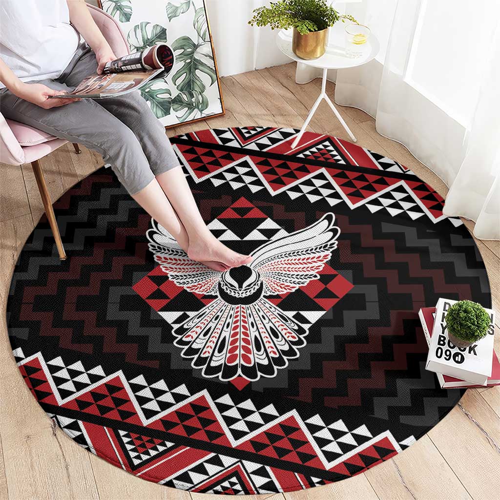 Taniko Aotearoa Round Carpet Poutama Mix Piwakawaka - Ver02